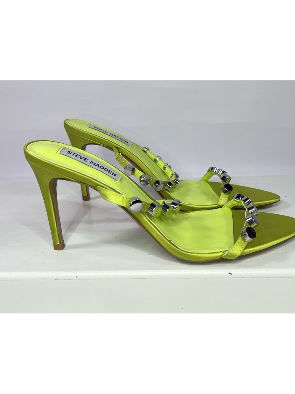 Steve Madden Lime Green Studded Stiletto Mule - Picture 5 of 5